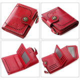 Royal Bagger RFID Short Wallets for Women Smooth Genuine Cow Leather Female Purse Korea Fashion Card Holder Small Pocket Elegant