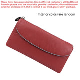 Royal Bagger Genuine Cow Leather Long Wallet for Women Simple Solid Color Money Clips Clutch Coin Purse Casual Card Holder 1503