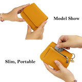 Royal Bagger RFID Short Wallet for Women Genuine Cow Leather Large Capacity Key Chain Card Holders Fashion Trifold Wallets 1459