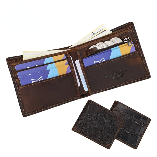 Royal Bagger Short Wallets for Men Crazy Horse Leather Cowhide Large Capacity Card Holder Vintage Coin Purse Bifold Wallet 1473